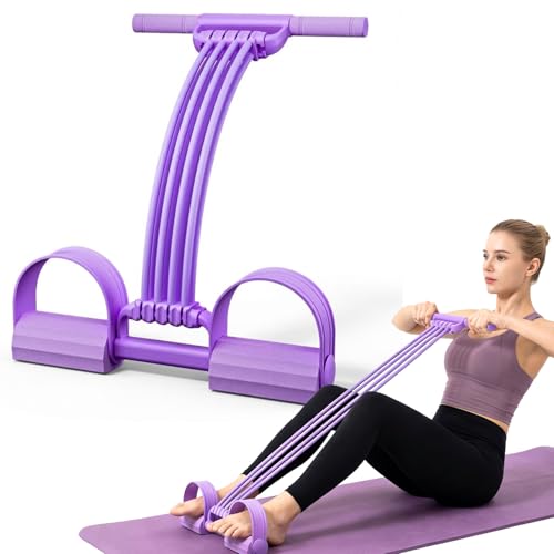 Pedal Resistance Band with Handles, Multifunction Tension Rope & Sit Up Exercise Equipment for Full Body Workout, Chest Strength Training, Portable Home Gym Fitness Gear for Men & Women
