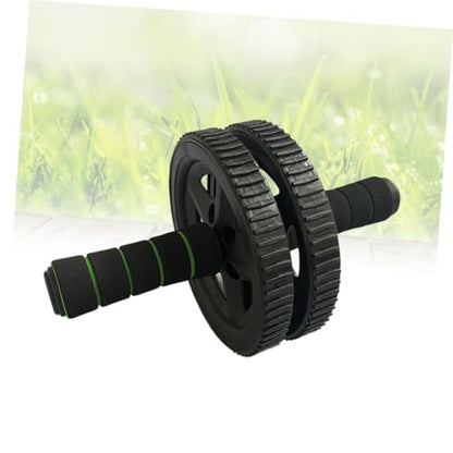 DECHOUS Dual Wheel Ab Roller with Non-slip Sponge Handles Core Strength Exercise Roller for Home Gym Fitness Abdominal and Arm Workout Equipment Black