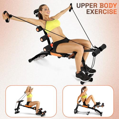 All-in-One Abdominal Workout Bench,Ab Crunch Machine and Home Gym Equipment - Thick Padding, 41.34 Inch Compact Foldable Bench for Push-Ups or Curls in Small Spaces