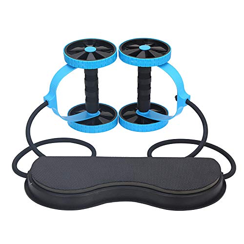 Men Ab Roller Wheel with Resistance Band Women Flex Abdominal Trainers Double Rollers Home Gym Multi-Functional Exercise Knee mat Body Fitness Equipment Core Ab Workout