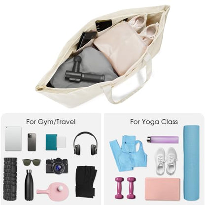 Large Yoga Mat Bag with Shoes Compartment and Wet Pocket Ladies Pilates Gym Tote Bag with Yoga Mat Holder Strap for Women Men Workout Carrier Stuff Accessories