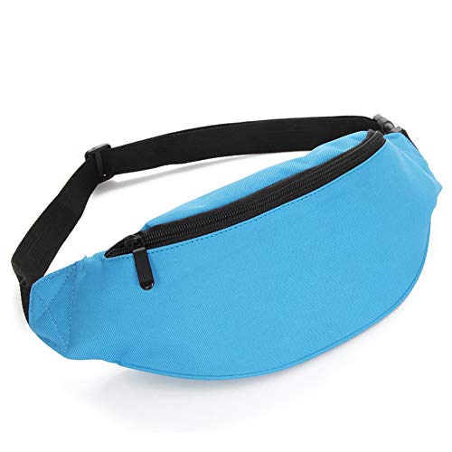 Crossbody Fanny Pack for Men&Women,Large Waist Bag & Hip Bum Bag with Adjustable Strap for Outdoors Workout Traveling Casual Running Hiking Cycling - color: Nylon Blue