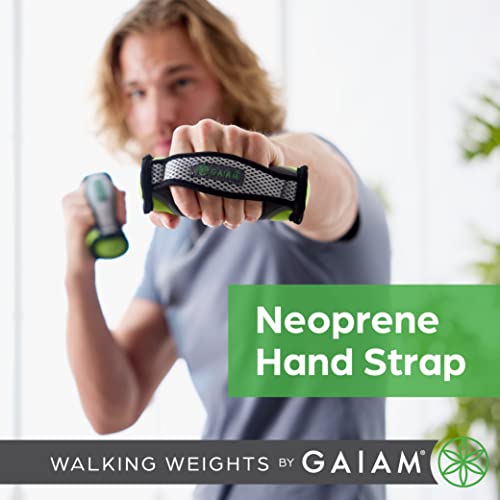 Gaiam Hand Weights for Women & Men Soft Dumbbell Walking Hand Weight Sets with Hand Strap