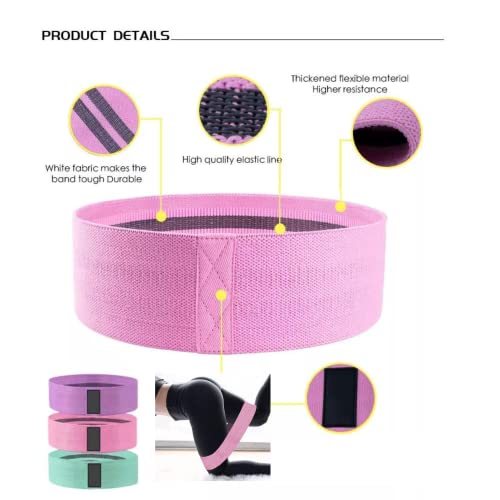 DARCON Resistance Bands Set - Exercise Bands with Non-Slip Design for HIPS & Glutes, 3 Levels Workout Bands for Women and Men