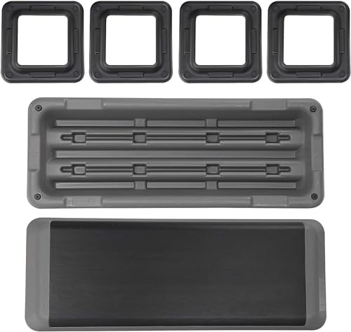 43" Exercise Aerobic Step Platform, Adjustable Fitness Stepper, with 4 Removable Risers for Home Gym Cardio Strength and Training - color: Black