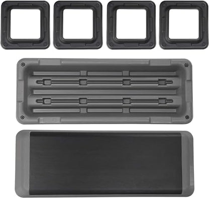 43" Exercise Aerobic Step Platform, Adjustable Fitness Stepper, with 4 Removable Risers for Home Gym Cardio Strength and Training - color: Black
