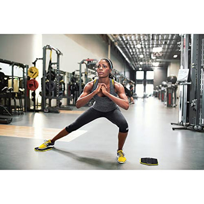 SKLZ Slidez Dual-Sided Exercise Glider Discs for Core Stability Exercises for Hands & Feet, Standard Use,Yellow - style: Standard