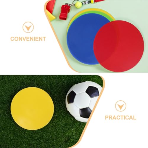SUPVOX 8pcs Non-Slip Circle Spot Markers Flat Agility Dots Floor Markers for Soccer Basketball Baseball Training Red Yellow Blue Green Sports Speed Agility