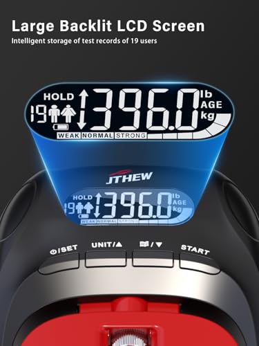 Grip Strength Tester Trainer - Electronic Hand Dynamometer of 400lbs/180kg & Grip strengthener with Adjustable Resistance for Sport