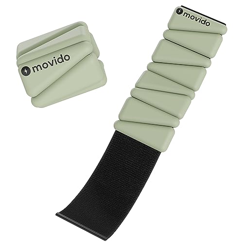 Movido Wrist and Ankle Weights | 1 lb each (2 per set) | Adjustable Workout Weights for Women and Men | Perfect for Yoga, Walking, Pilates, Hiking, Aerobics, Movement