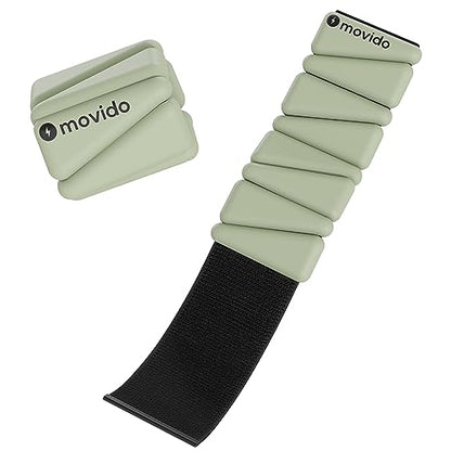 Movido Wrist and Ankle Weights | 1 lb each (2 per set) | Adjustable Workout Weights for Women and Men | Perfect for Yoga, Walking, Pilates, Hiking, Aerobics, Movement