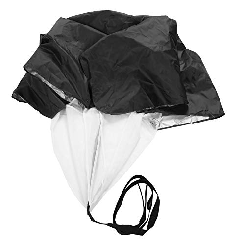 01 Running Parachute, Pongee Coating Training Umbrella, 1Pcs 5‑15kg Resistance for Sports Outdoor(Black)