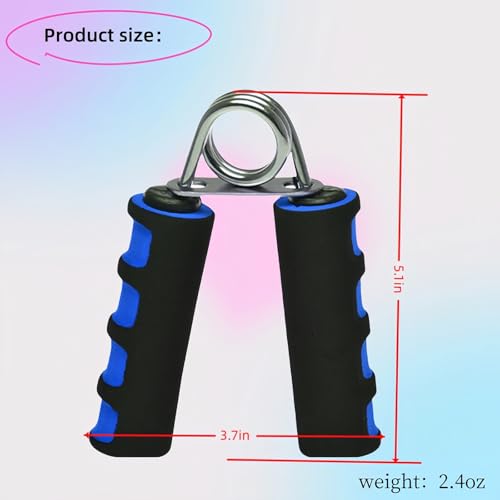 Grip Strengthener Set - 2 Soft Foam Hand Exercisers for Arthritis Relief, Carpal Tunnel & Strength Training | Portable Hand Grip for Men/Women, Home/Office/Travel | Rehab, Tendonitis, Stress Relief - color: blue-black