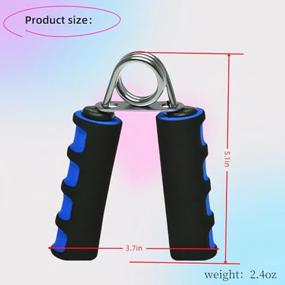 Grip Strengthener Set - 2 Soft Foam Hand Exercisers for Arthritis Relief, Carpal Tunnel & Strength Training | Portable Hand Grip for Men/Women, Home/Office/Travel | Rehab, Tendonitis, Stress Relief - color: blue-black
