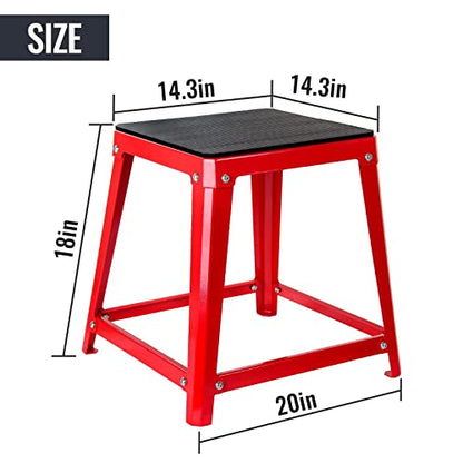Plyometric Platform Boxes Fitness Steel Plyo Box Exercise Jump Box Step Up Plyometrics Box Jumping Agility Box For Exercise Fit Training Conditioning - color: 18'' Red