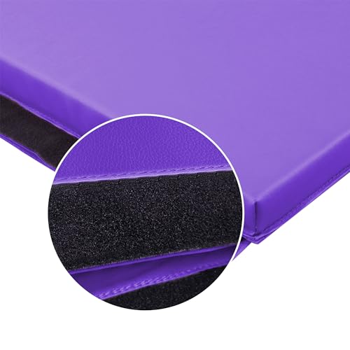 BalanceFrom 6x4 Feet 4-Panel Folding Gymnastics Mat – 2-Inch Thick Pad with Vinyl Surface and Carrying Handles for Tumbling, Yoga, Pilates, Home Workouts, and Martial Arts