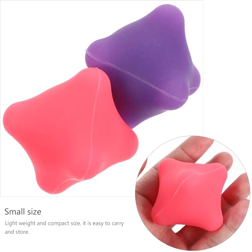 HEALLILY Hand Massage Ball 2.36 Inch Hexagonal Acupuncture Grip Balls for Hand Therapy Palm Massager Finger Exercise Tool for Muscle Movement and Relaxation 2 Pack