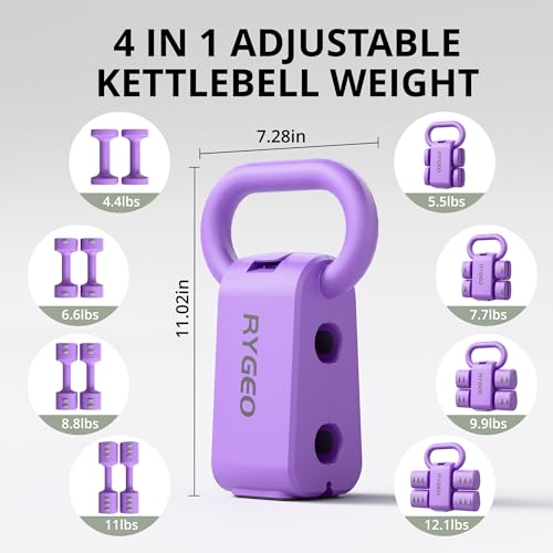 RYGEO Adjustable Dumbbell Set of 2, 4-in-1 Free Weights for Women & Men, Quick-Adjust Hand Weights 2lb, 3lb, 4lb, 5lb, Ideal for Home Gyms, Chest Press Machines & Twisters.