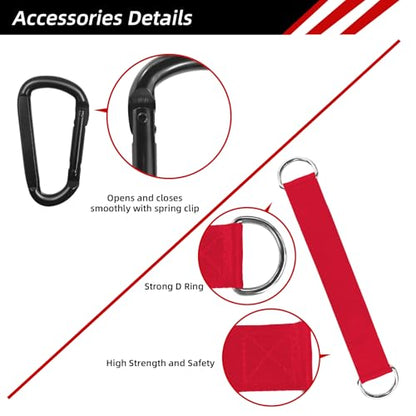 LFJ Aluminum Alloy Cable Pulley with Swing Strap Carabiner, 90mm Pulley Wheel for LAT Pulley System DIY Pull Down Attachment,Ladder Lift,Home Gym Equipment - color: Red-2Pack