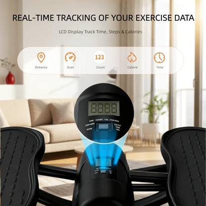 Rock Stepper, Side-to-Side Lateral Rocking Fitness Stepper, with Digital Monitor, Resistance Bands, Non-Slip Mat, Full Body Stepper, for Apartment, Living Room Workout - color: Black