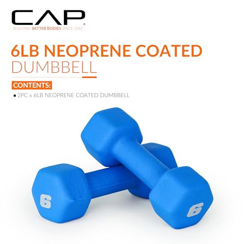 CAP Barbell Neoprene Dumbbell Weights Pairs & Sets | Color Series - style: 6 lb Pair