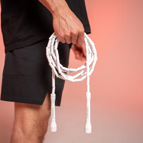 Swissskip Beaded Jump Rope Swissskip by Dayan Kolev; Unique Beaded Rope for Mastering Jump Rope Skills and Tricks - color: White