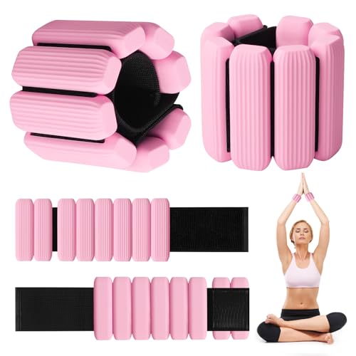 Wrist Weights, Adjustable Wrist Ankle Weights for Women and Men (1 lb Each), 2Pack Wearable Silicone Bracelets Suitable for Walking, Yoga, and Gym, Arm & Leg Workout, 2lb - color: Pink