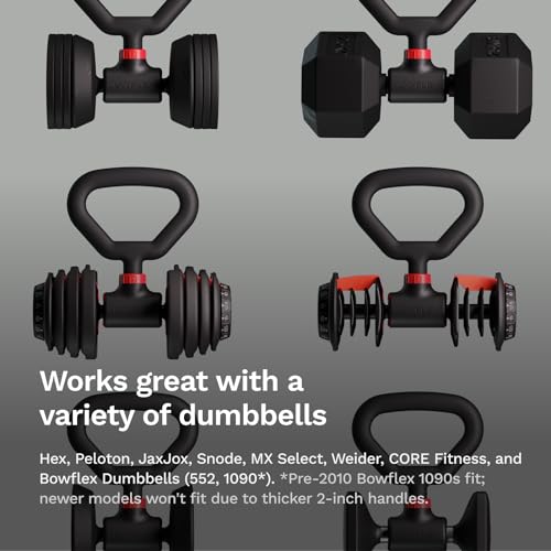 Jayflex Hyperbell Dumbbell Converter - Convert Dumbbells to Barbell Set and Kettlebell for Home Fitness - Adjustable & Up to 200 lb Capacity Weight Barbell for Weight Lifting - color: Kettlebell