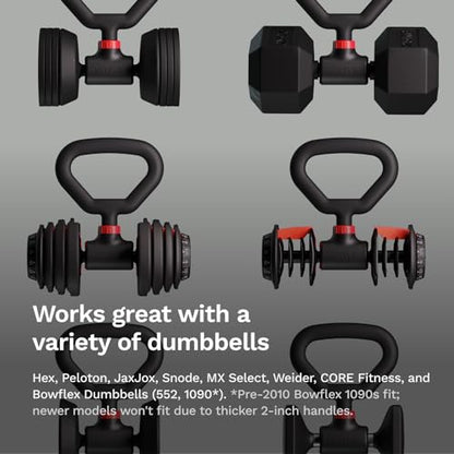 Jayflex Hyperbell Dumbbell Converter - Convert Dumbbells to Barbell Set and Kettlebell for Home Fitness - Adjustable & Up to 200 lb Capacity Weight Barbell for Weight Lifting - color: Kettlebell