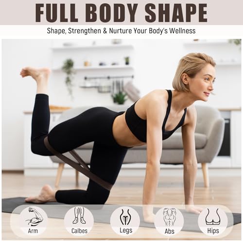 30 Pcs Resistance Bands Bulk Resistance Loop Elastic Exercise Bands Exercise Equipment for Women Men Home Pilates, Fitness, Gym, Yoga - color: Brown, style: 55-60 Lbs