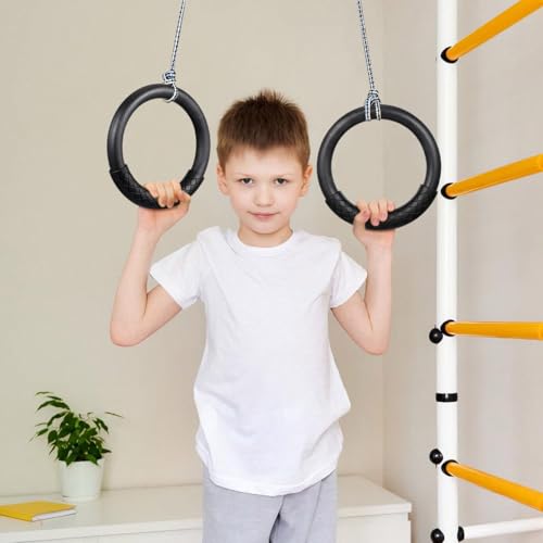 BESPORTBLE Gymnastics Rings for Home Gym Workout, 1 Pair Heavy Duty ABS Gym Rings for Calisthenics Equipment, Professional Fitness for Pull Up Bar Strength Training, Gift for Men Women Fitness