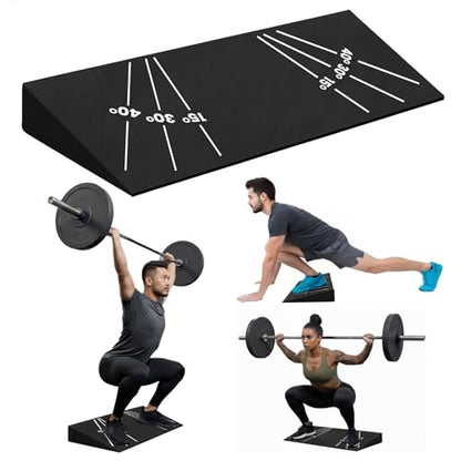 Squat Wedge Block - Adjustable Angle Ramp Blocks for Heel Elevated Squatting Workout Squat Weight Lifting Wedges for Home Gym or Personal Trainers