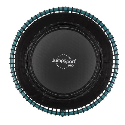 JumpSport 350 PRO 39 Inch Fitness Trampoline Indoor Rebounder Cardio Workout Equipment 300 lb Capacity - color: Teal