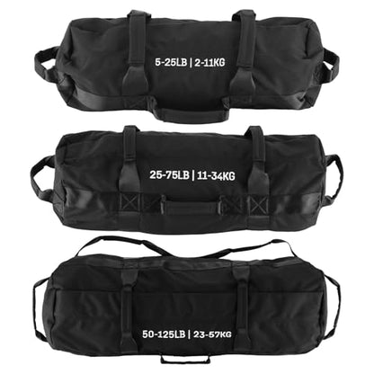 Garvee Sandbag for Fitness Weights Training,5-200 LBS Adjustable Weighted SandBag for Strength Powerlifting Running Home Gym Exercise,Black - size: 5-125 LBS（3 PCS）