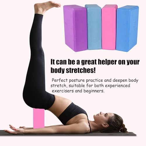 Yoga Blocks, Non-Slip Wedge Stretcher Block, High Density EVA Foam Brick, Lightweight Foam Yoga Block Strap, Exercise Accessories, for Yogas, Fitness, Pilates, Stretching, Toning Workouts - color: Dark Blue