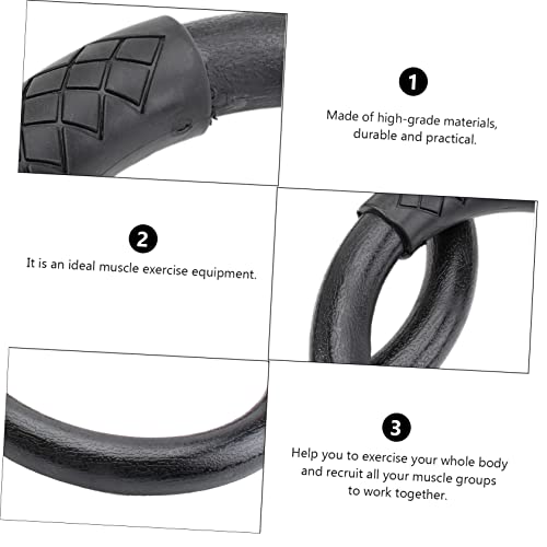 TOYANDONA 1pair Abs Gymnastic Rings for Fitness Workouts Home Exercise Equipment for Full Body Strength Training Straps Black Design for Pull Ups Dips