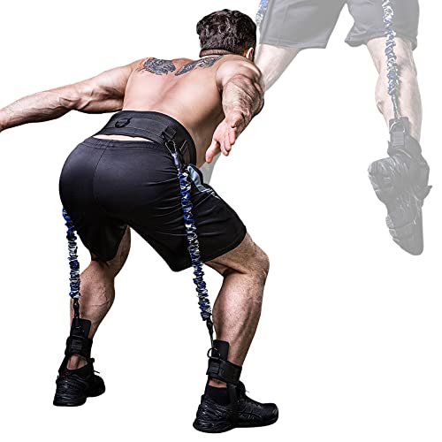 INNSTAR Vertical Jump Trainer for Volleyball Basketball Home Gym, Jump Machine Resistance Bands, Easy to Carry, Adjustable Jump Training Equipment - color: Ocean 70Lbs