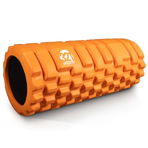 321 Strong Foam Roller - Medium Density Deep Tissue Massager for Muscle Massage and Myofascial Trigger Point Release, with 4K eBook - color: Orange