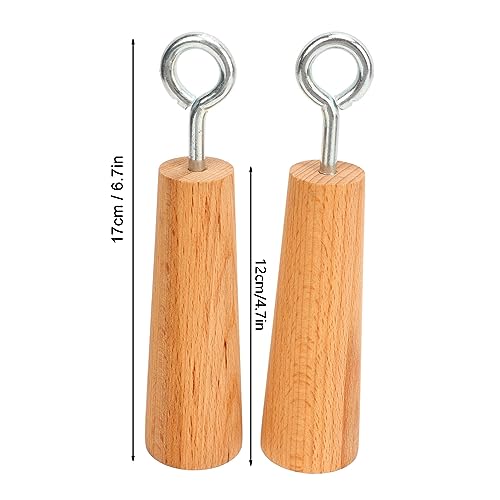 Wooden Pull Up Grips, Durable Beech Wood Strength Trainer, Grip Handles for Home Gym, Upper Body Workouts, Travel Fitness Enthusiasts