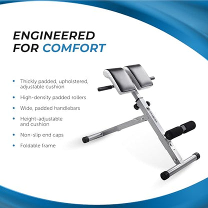 Stamina Hyperextension Bench 2014 - Adjustable and Foldable Exercise Bench Roman Chair with Smart Workout App - Up to 250 lbs Weight Capacity | Adjustable and Foldable Exercise Bench Roman Chair with Smart Workout App; Up to 250 lbs Weight Capacity