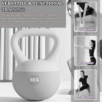 Kettlebell Weights Women's Beginner Weight Loss Soft Kettle Bells, Buttocks Shaping/sports Dumbbell, Home Fitness Equipment, Frosted Non-slip Handle(Pink-10kg)