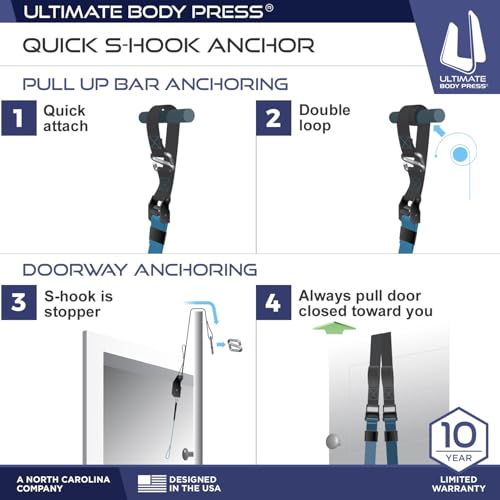 Ultimate Body Press Body Weight Resistance Trainer – Complete Functional Training System with Door Anchor & Quick S-Hooks – Professional Strength Straps for Full Body Workouts