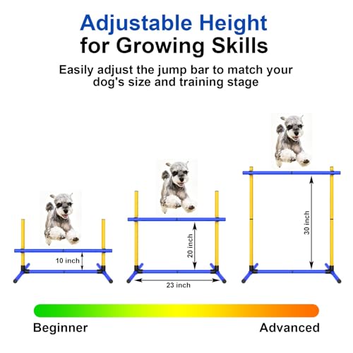 Dog Agility Hurdle, 2 Jump Bar Sets Indoor Outdoor Backyard Train - color: Hurdle 2-sets