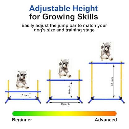 Dog Agility Hurdle, 2 Jump Bar Sets Indoor Outdoor Backyard Train - color: Hurdle 2-sets