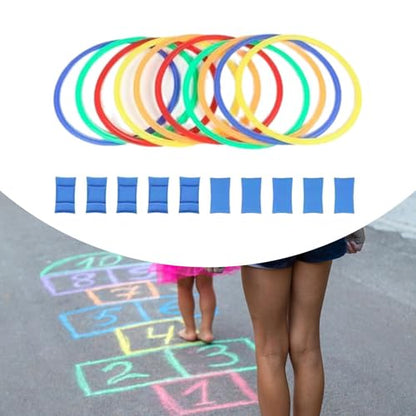 10 Pieces Speed Agility Rings Set Circle Jumping Hoops Exercise Rings with Buckles Made of Material Suitable for Sports Play