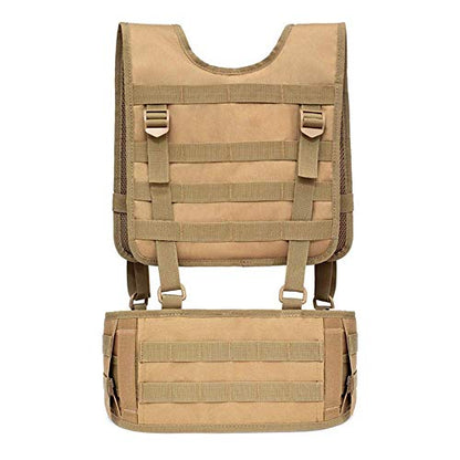 MiOYOOW MOLLE Outdoor Belt, H-Harness Belt Suspenders with Detachable Suspender Straps for Outdoor Hunting Training