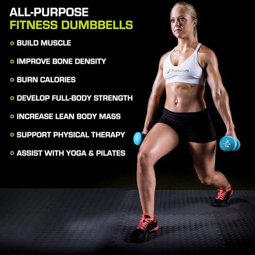 ProsourceFit Neoprene Dumbbell Coated for Non-Slip Grip - size: 7-Pound