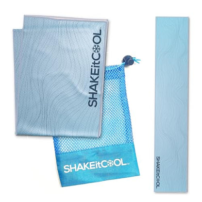 Original Cooling Towel – Be Cool in Style - Heat Relief, Soft, Lightweight, Sun Protection, Easy Clean - Perfect for Biking, Running, Yoga, Gym, Gardening - Blue Wave - color: Blue Wave