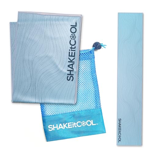 Original Cooling Towel – Be Cool in Style - Heat Relief, Soft, Lightweight, Sun Protection, Easy Clean - Perfect for Biking, Running, Yoga, Gym, Gardening - Blue Wave - color: Blue Wave