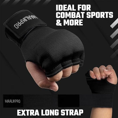 Boxing Hand Wraps Gel Inner Gloves | Gel Padded Hand Wraps for for Men & Women, Boxing, MMA, Muay Thai, & Martial Arts | with Long Wrist Wrap